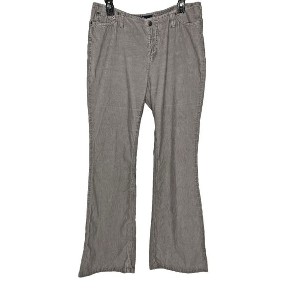 Vintage SO GSJC Corduroy Pants Flare Mid-Rise Y2K Hippie Boho Womens 11 Gray - Picture 1 of 9